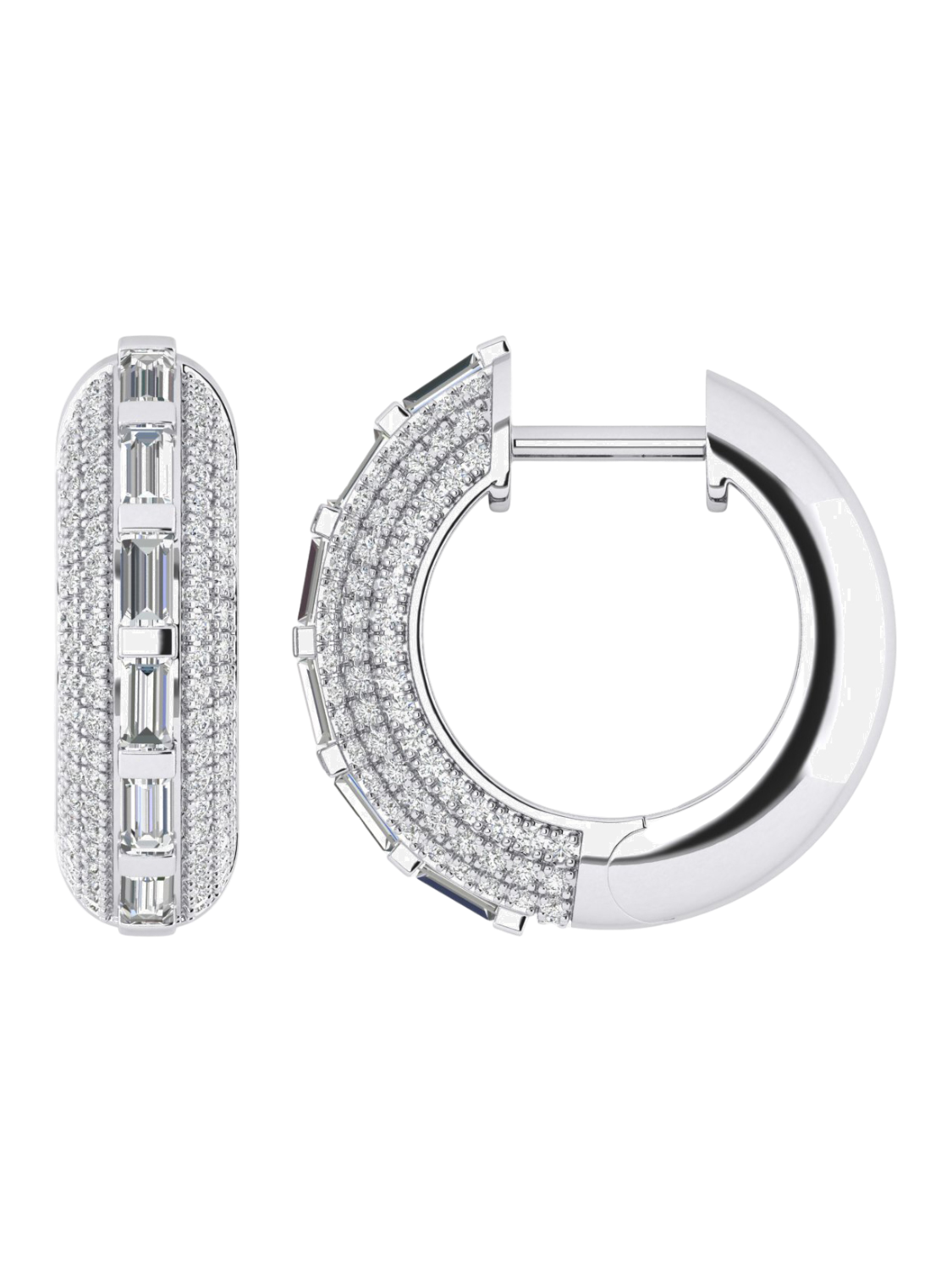 Earrings in 375 (9K) White Gold with Diamonds