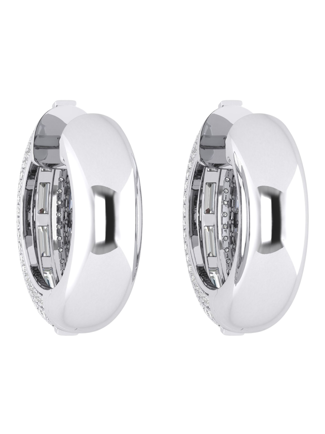 Earrings in 375 (9K) White Gold with Diamonds