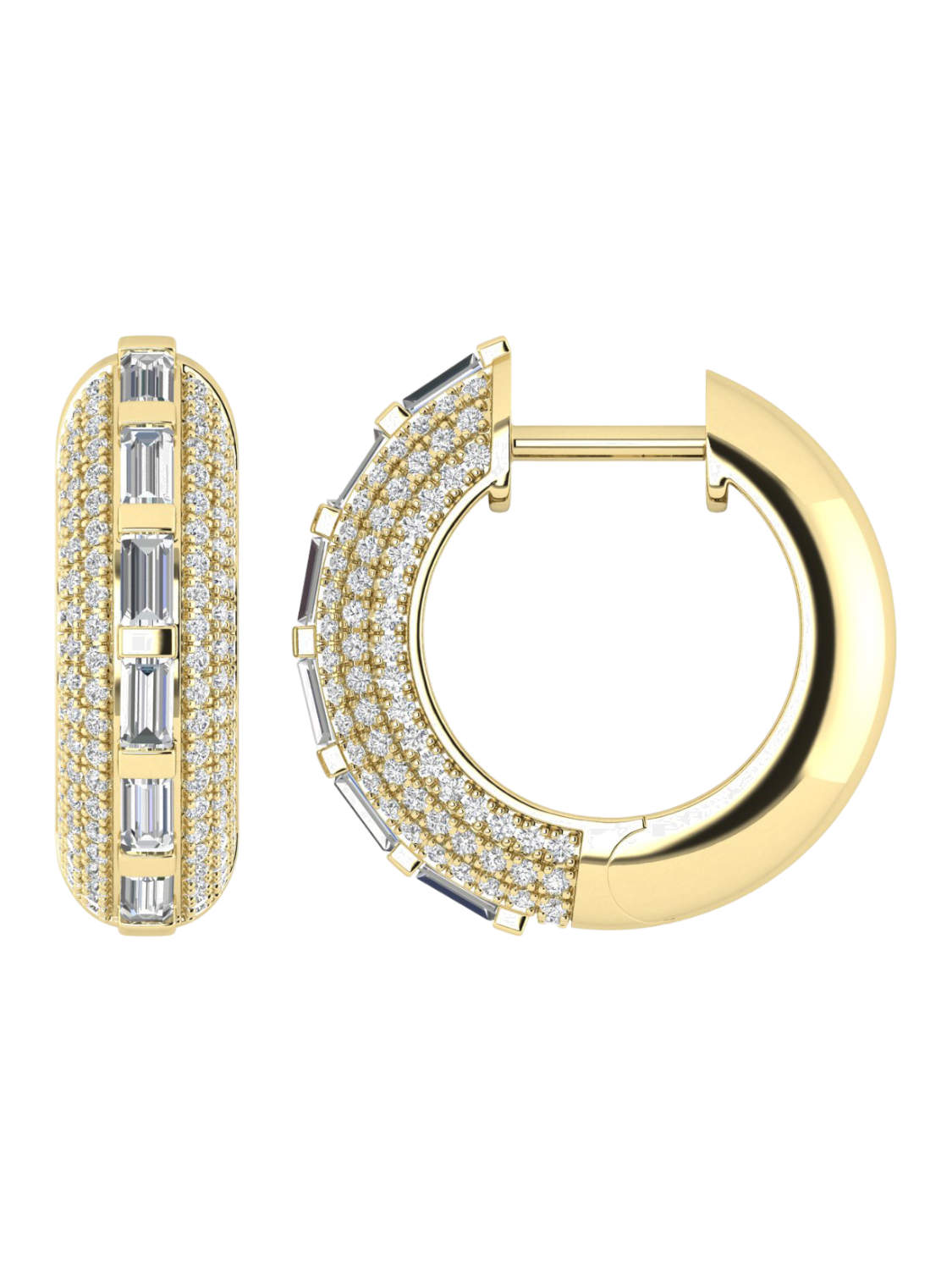 Earrings in 375 (9K) Yellow Gold with Diamonds