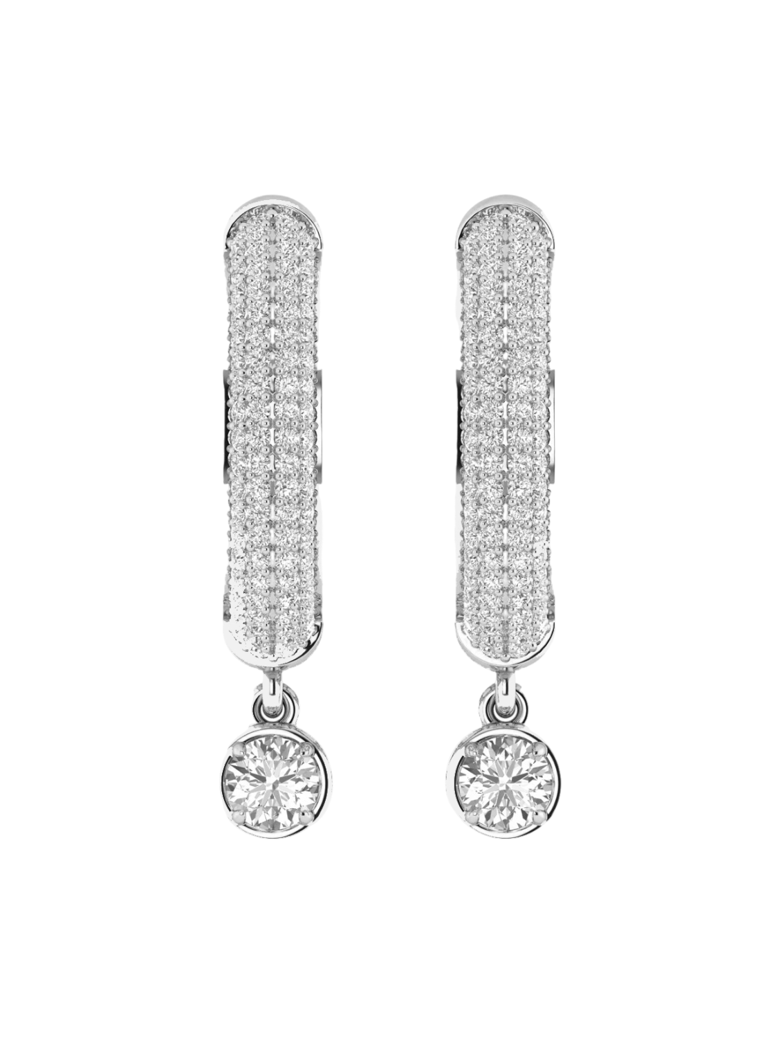 Earrings in 375 (9K) White Gold with Diamonds