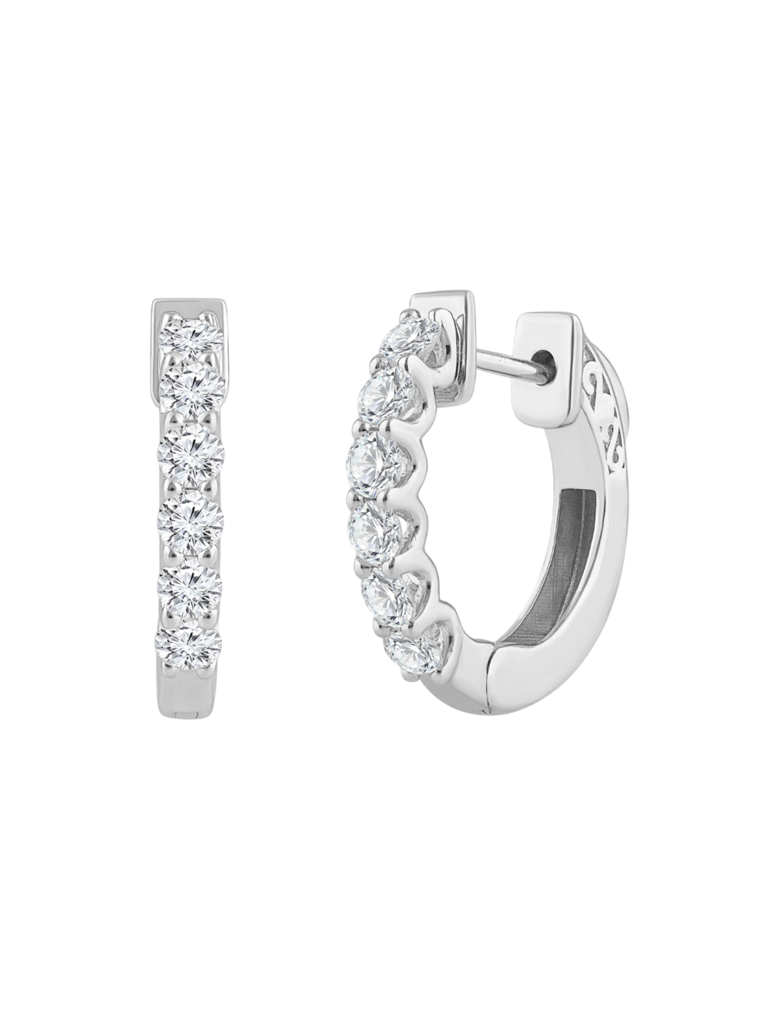 Earrings in 375 (9K) White Gold with Diamonds