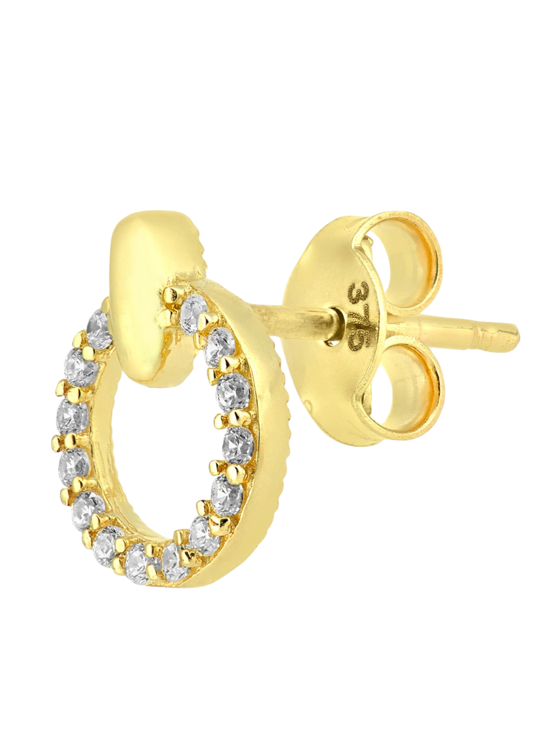 Stud earrings in 375 (9K) Yellow Gold with Cubic Zirconia