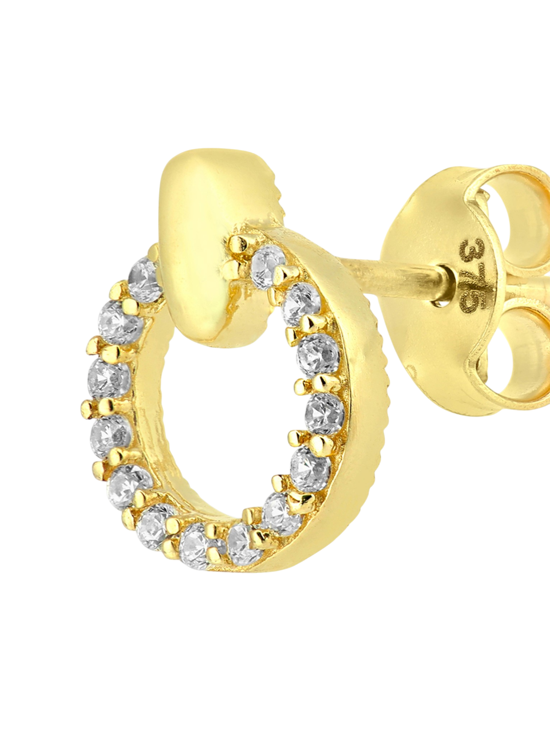 Stud earrings in 375 (9K) Yellow Gold with Cubic Zirconia