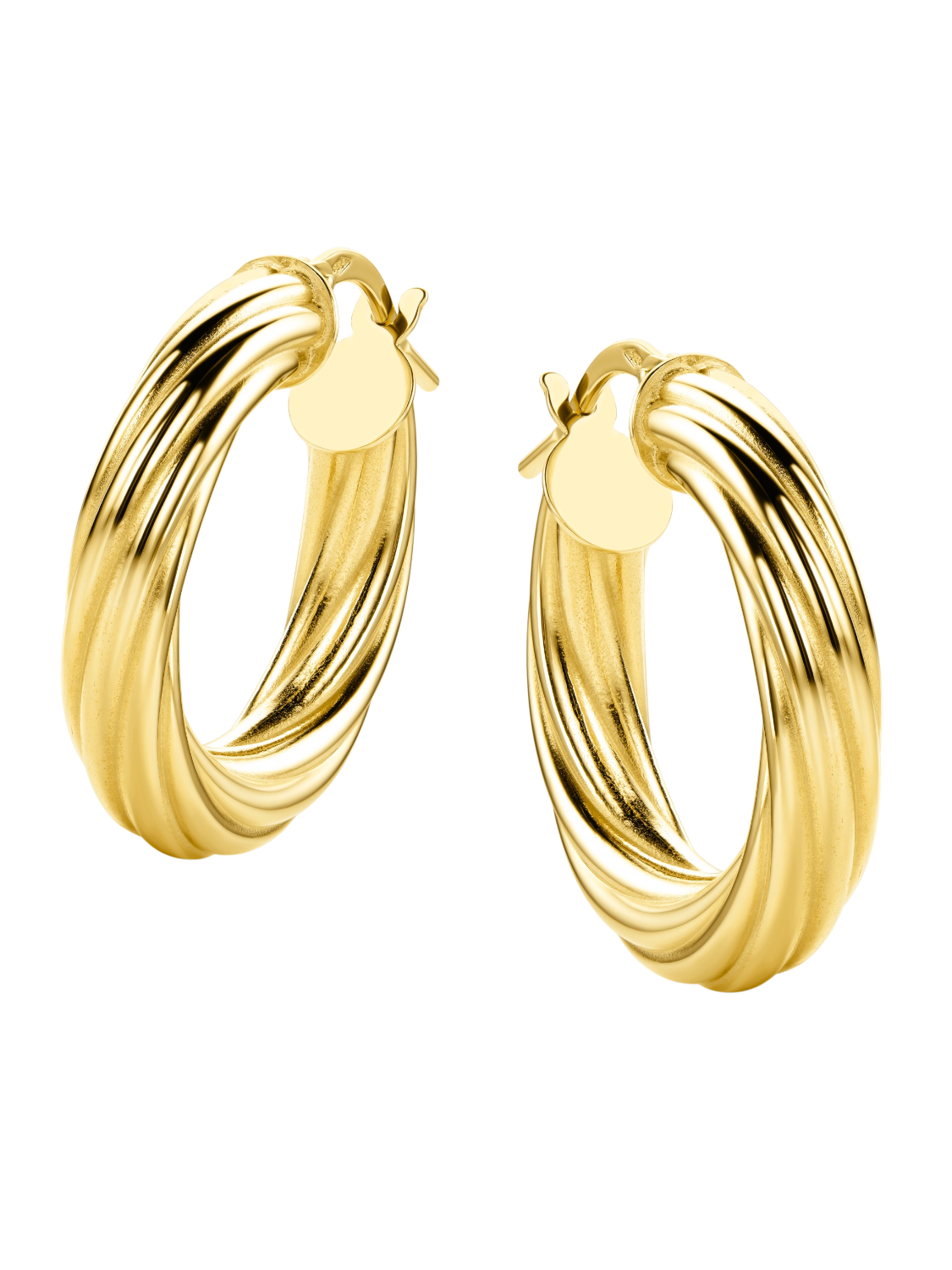 Hoop earrings in 585 (14K) Yellow Gold