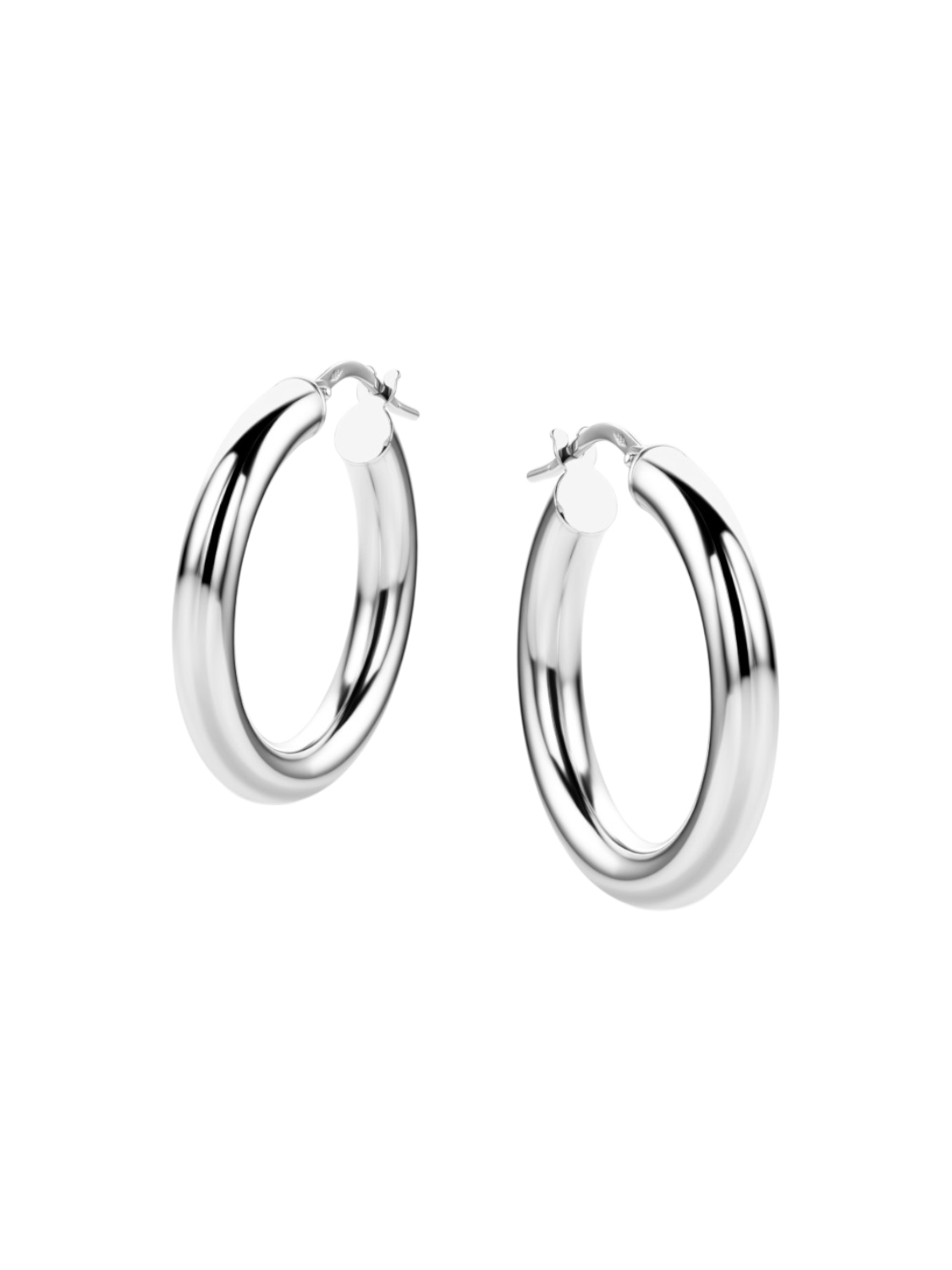 Hoop earrings in 585 (14K) White Gold