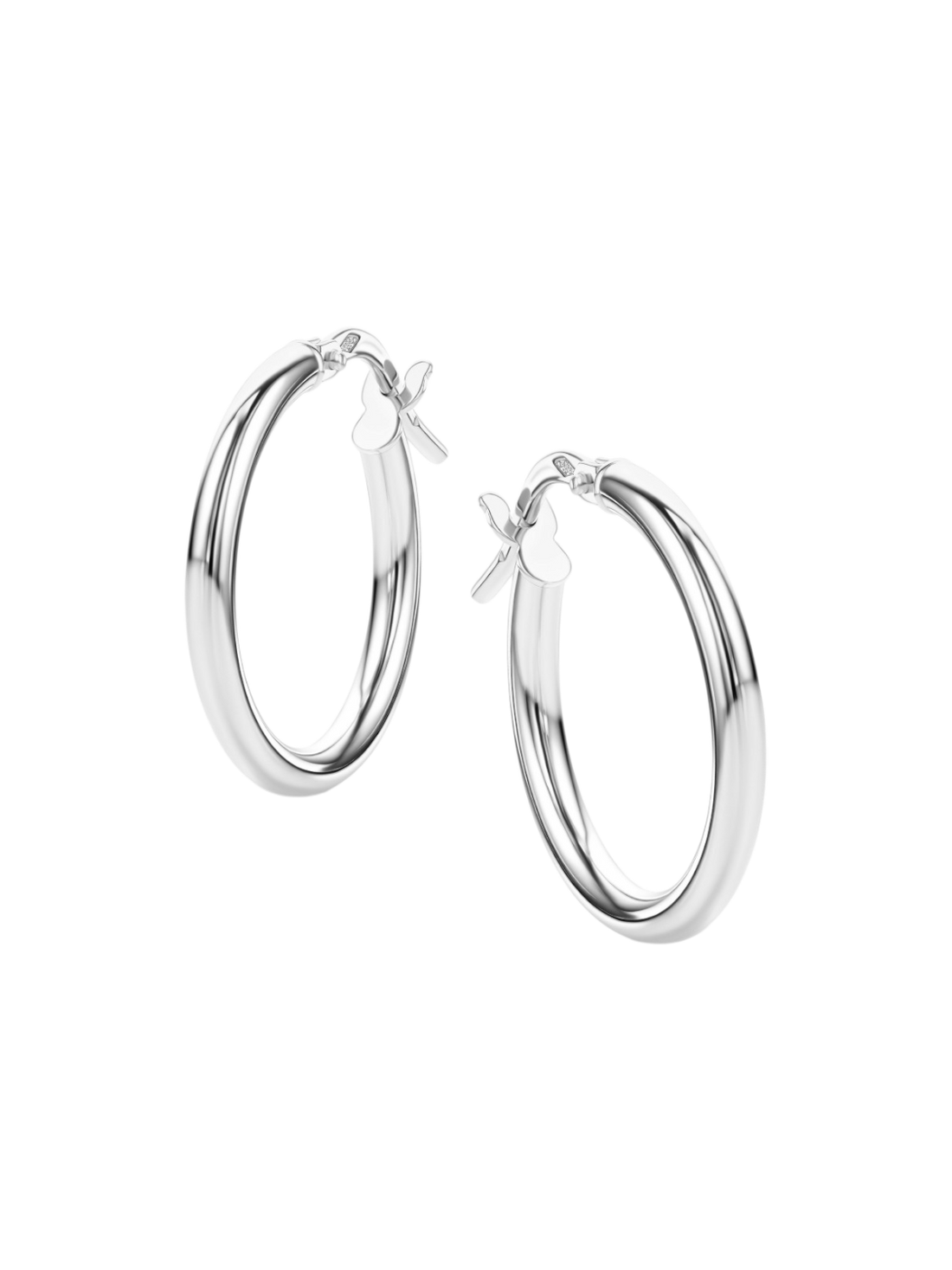 Hoop earrings in 585 (14K) White Gold