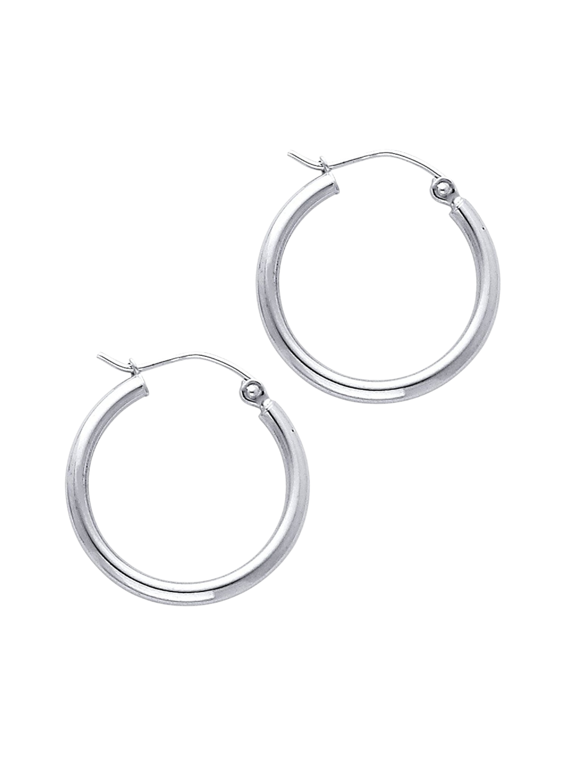 Hoop earrings in 585 (14K) White Gold