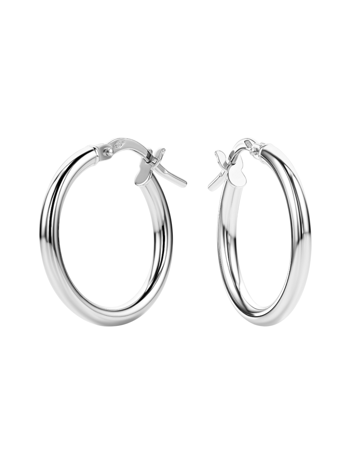 Hoop earrings in 585 (14K) White Gold