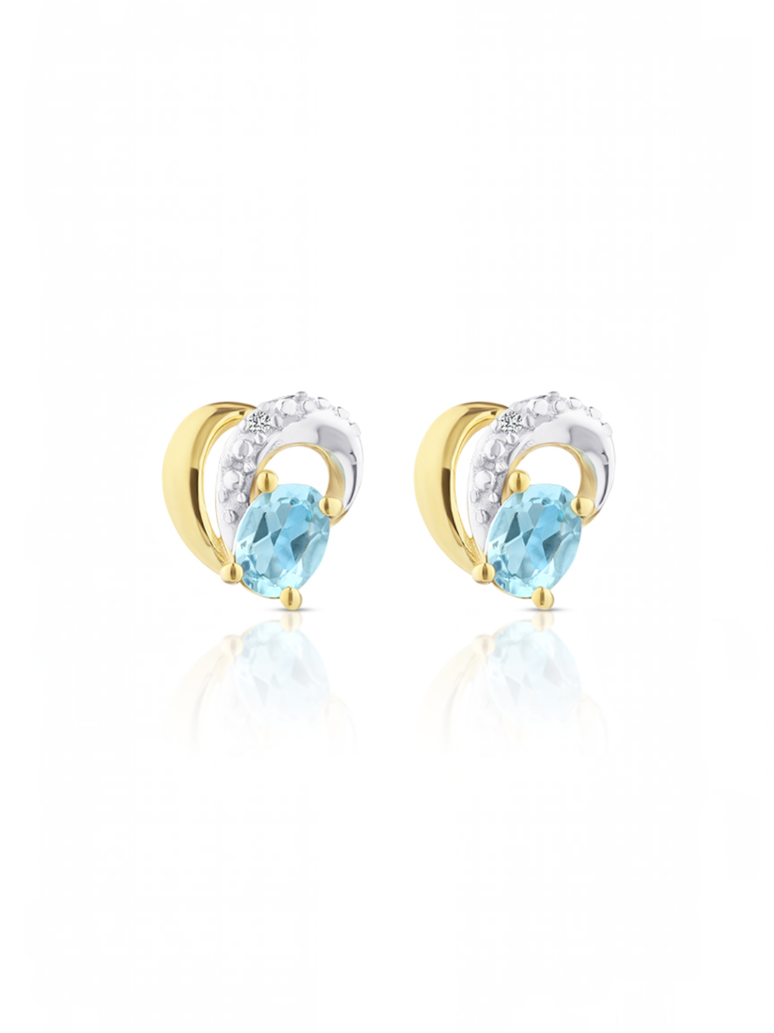 Ohrstecker, mit Blautopas, 375 Gelbgold