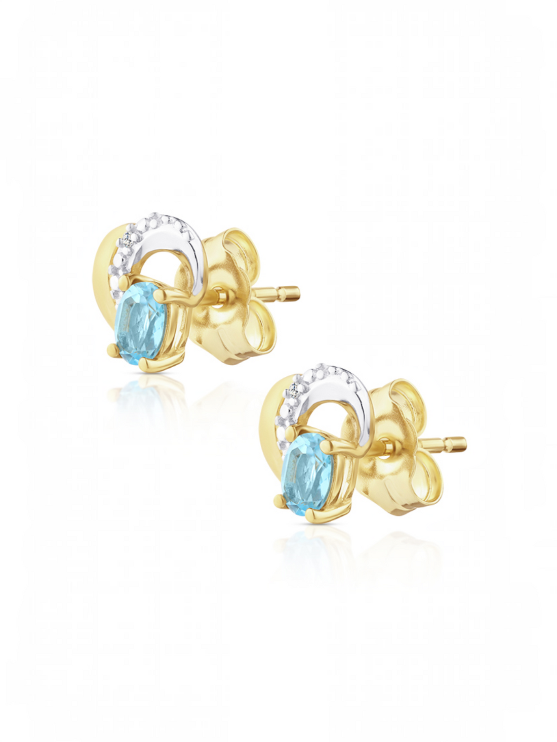 Ohrstecker, mit Blautopas, 375 Gelbgold