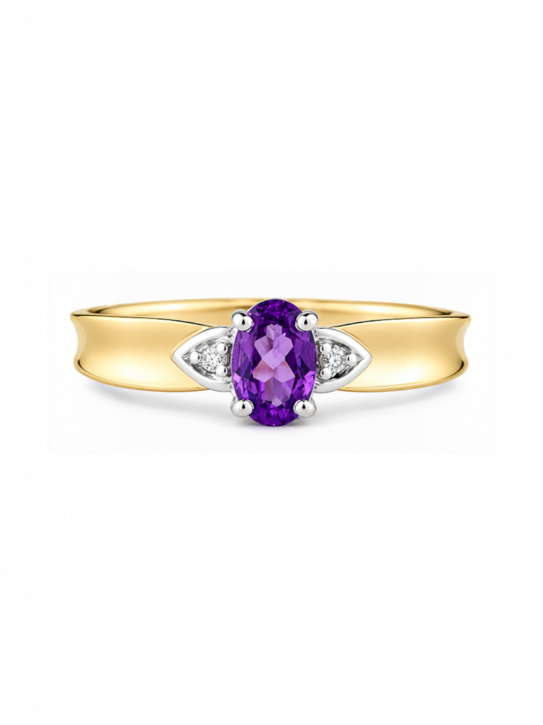 Ring, mit Amethyst, 375 Gelbgold