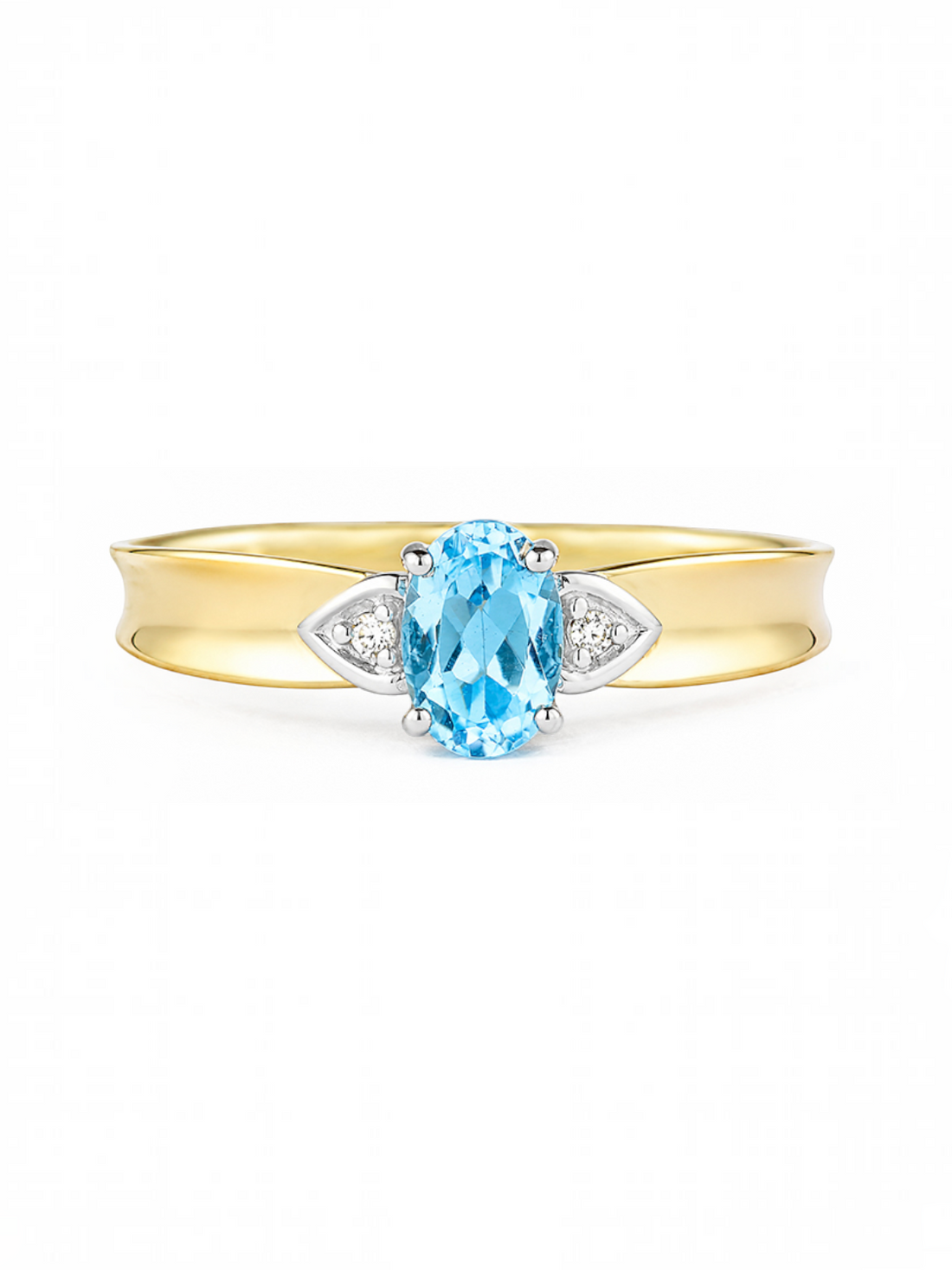 Ring, mit Blautopas, 375 Gelbgold