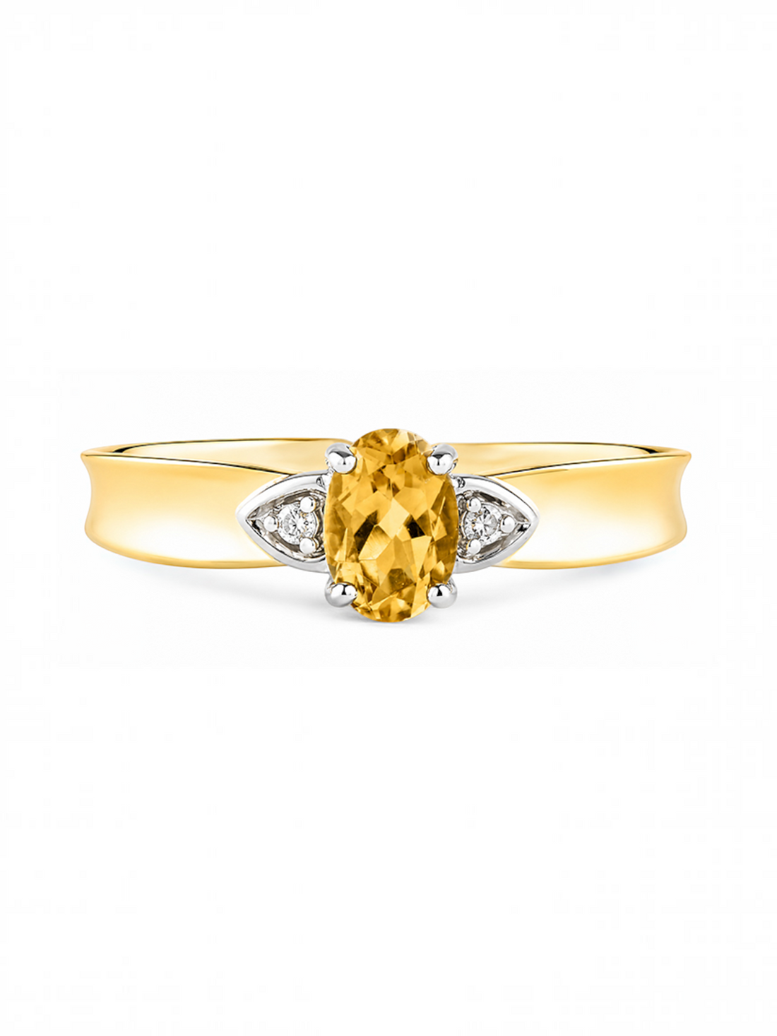 Ring, mit Citrin, 375 Gelbgold