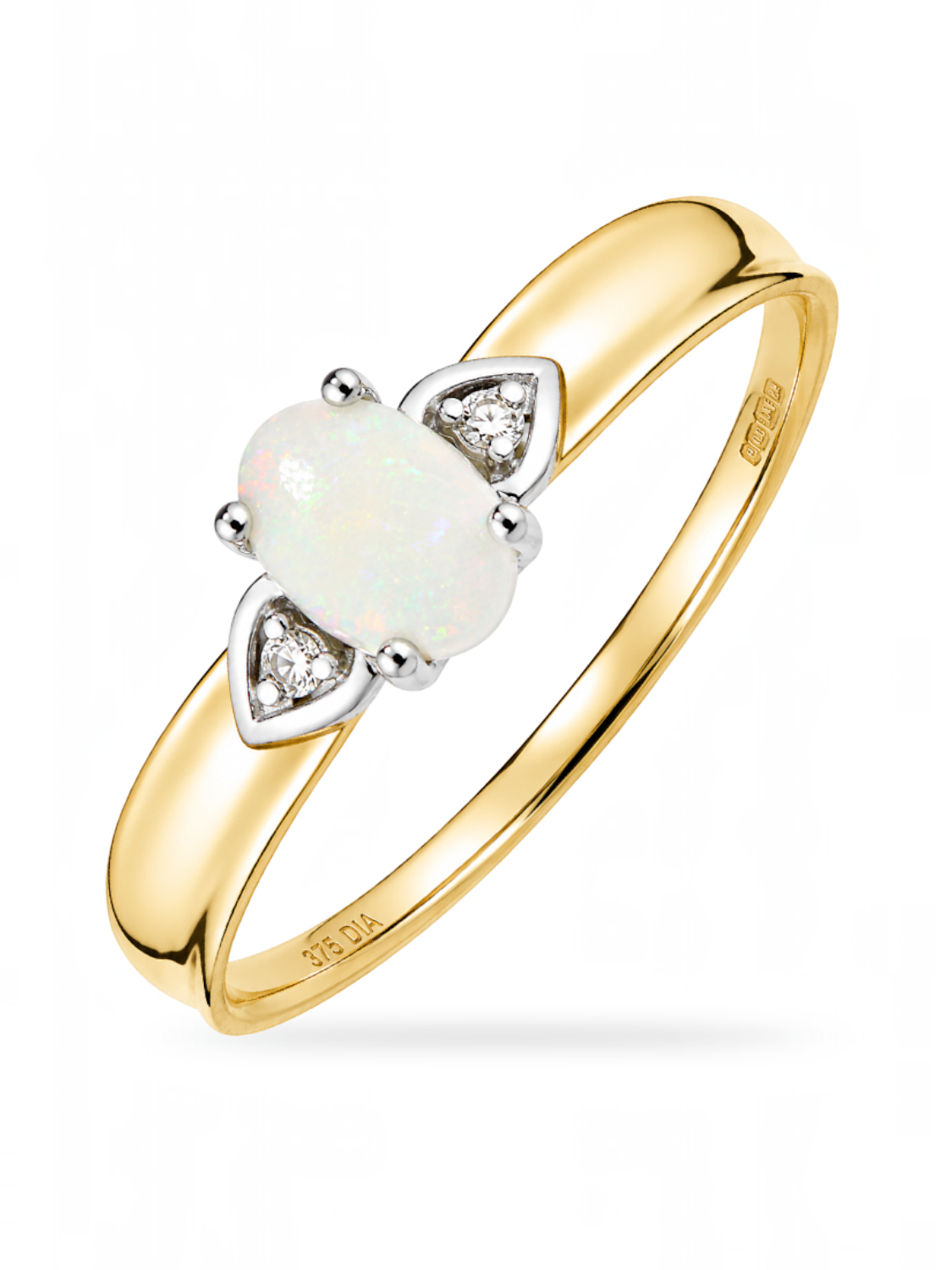 Ring, mit Opal, 375 Gelbgold