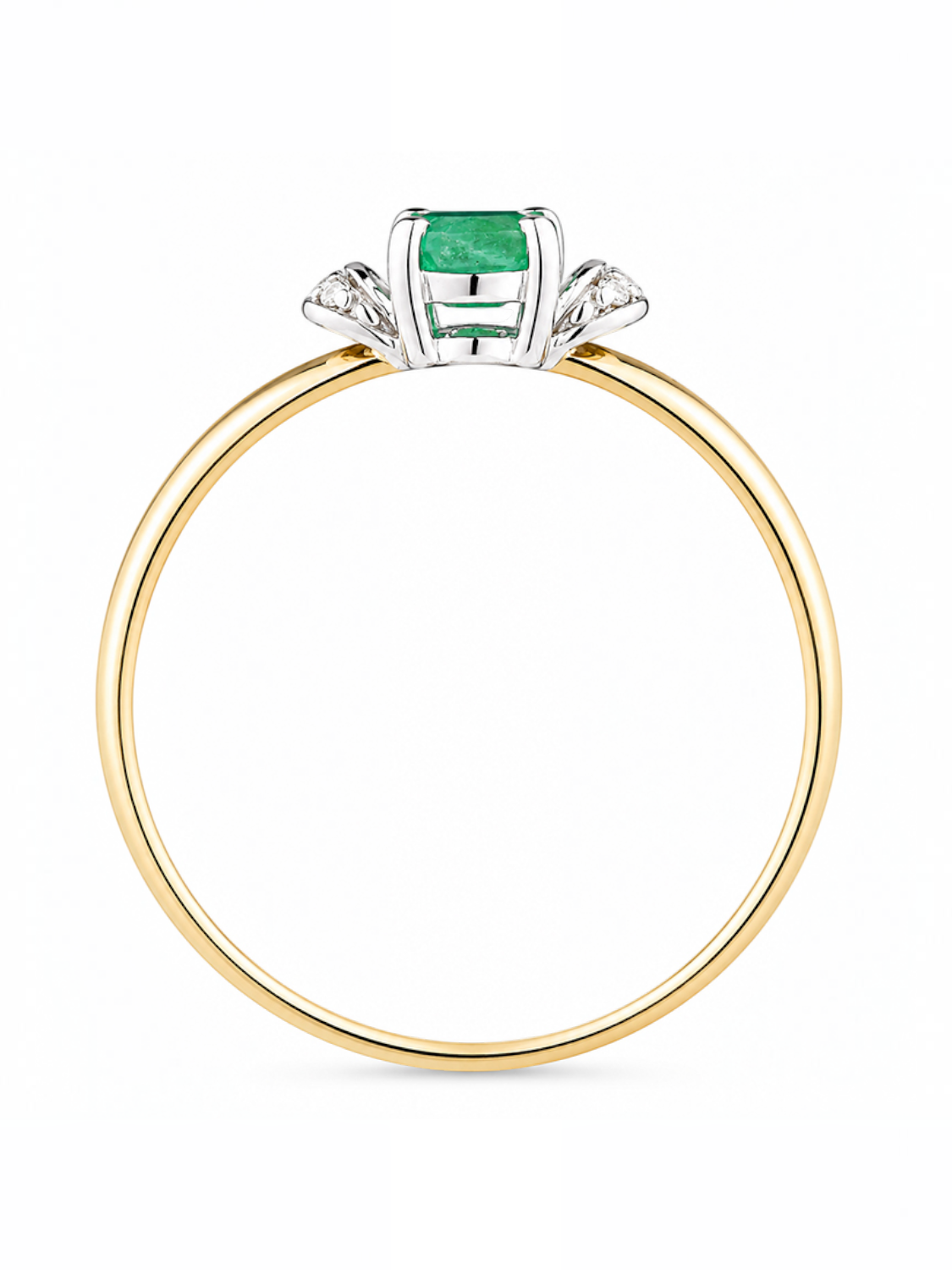 Ring, mit Smaragd, 375 Gelbgold