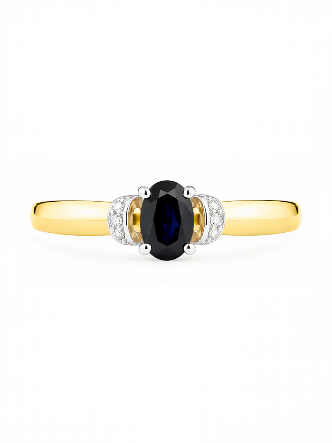 Ring, mit Saphir, 375 Gelbgold