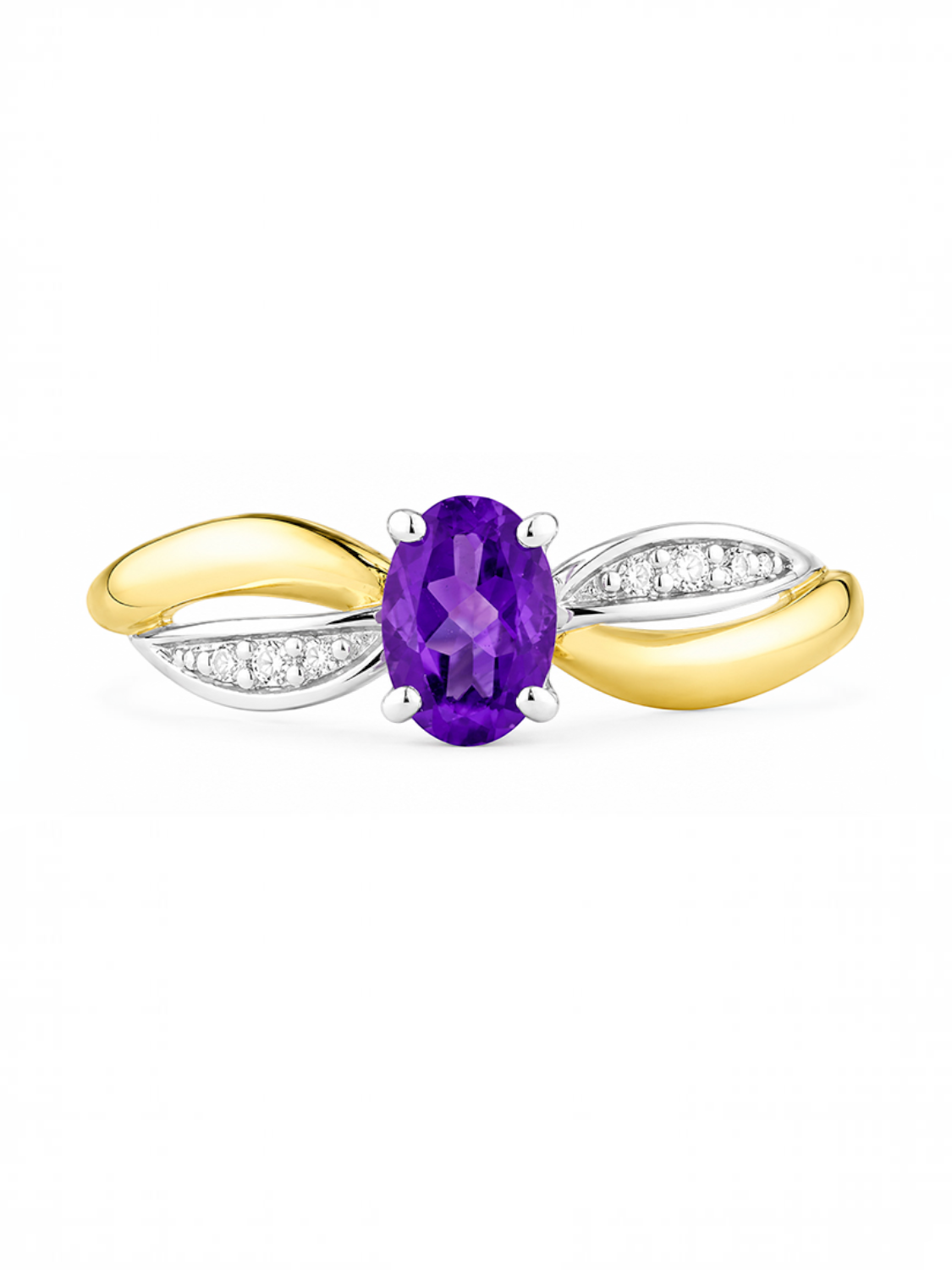 Ring, mit Amethyst, 375 Gelbgold