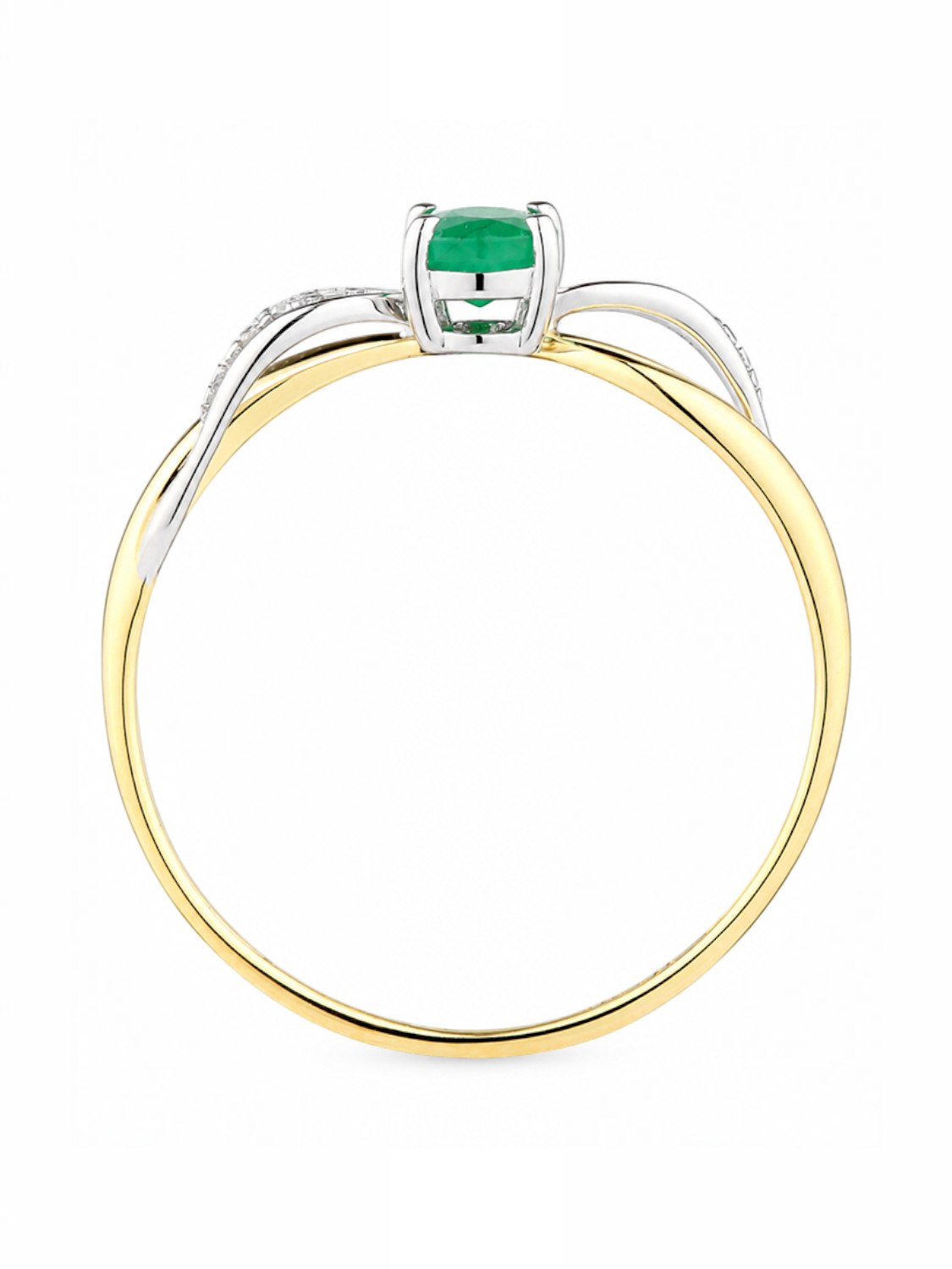 Ring, mit Smaragd, 375 Gelbgold
