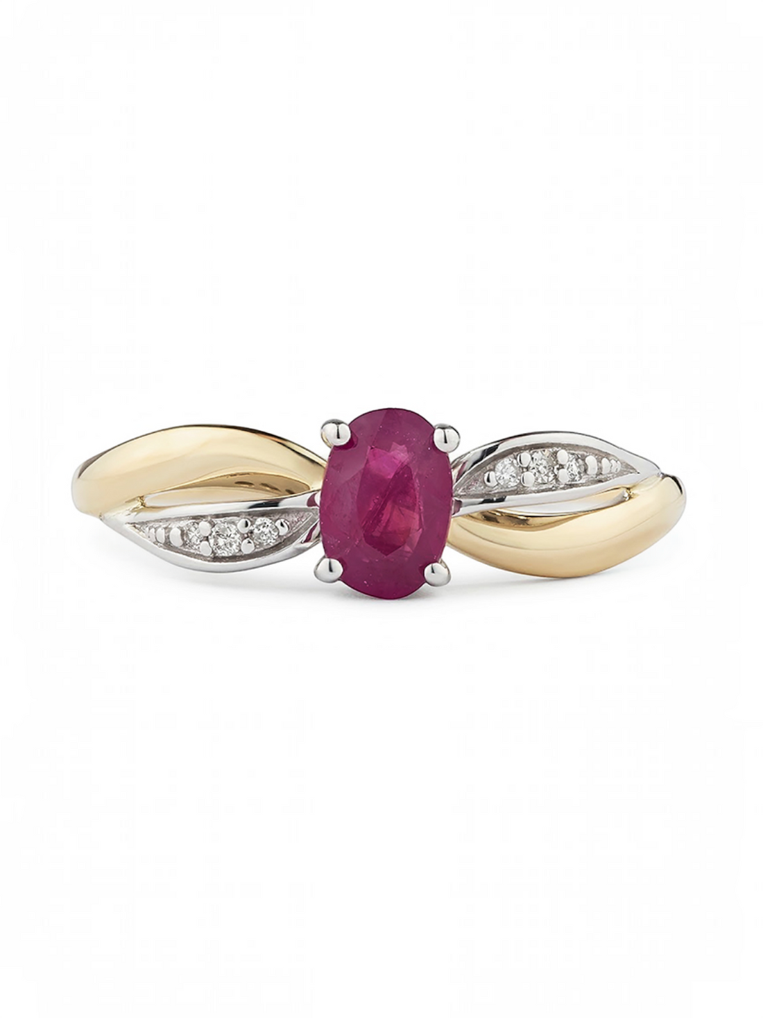 Ring, mit Rubin, 375 Gelbgold