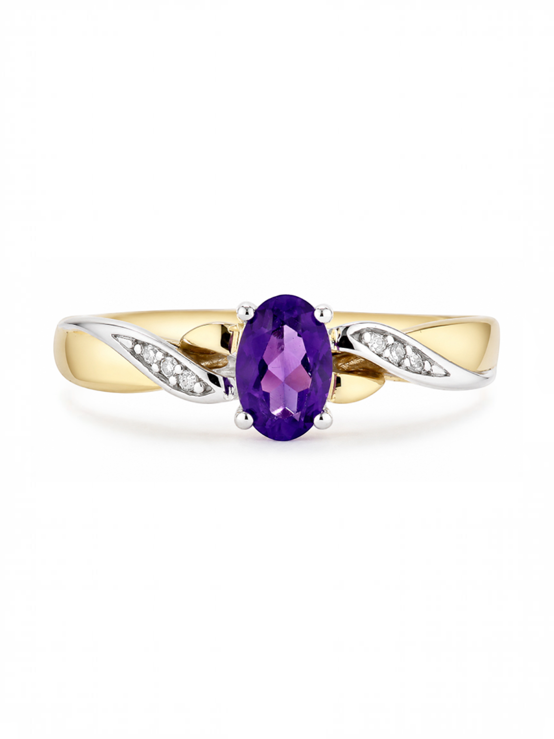 Ring, mit Amethyst, 375 Gelbgold