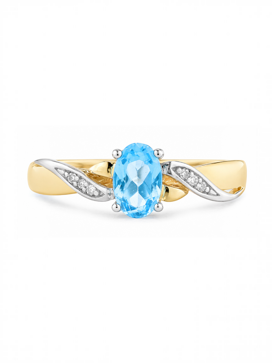 Ring, mit Blautopas, 375 Gelbgold