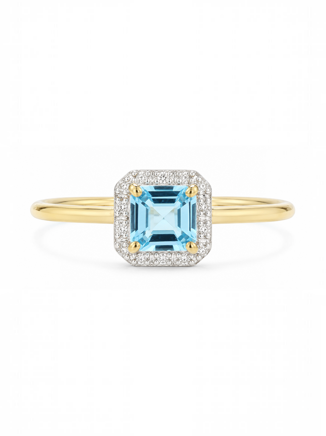 Ring, mit Blautopas, 375 Gelbgold
