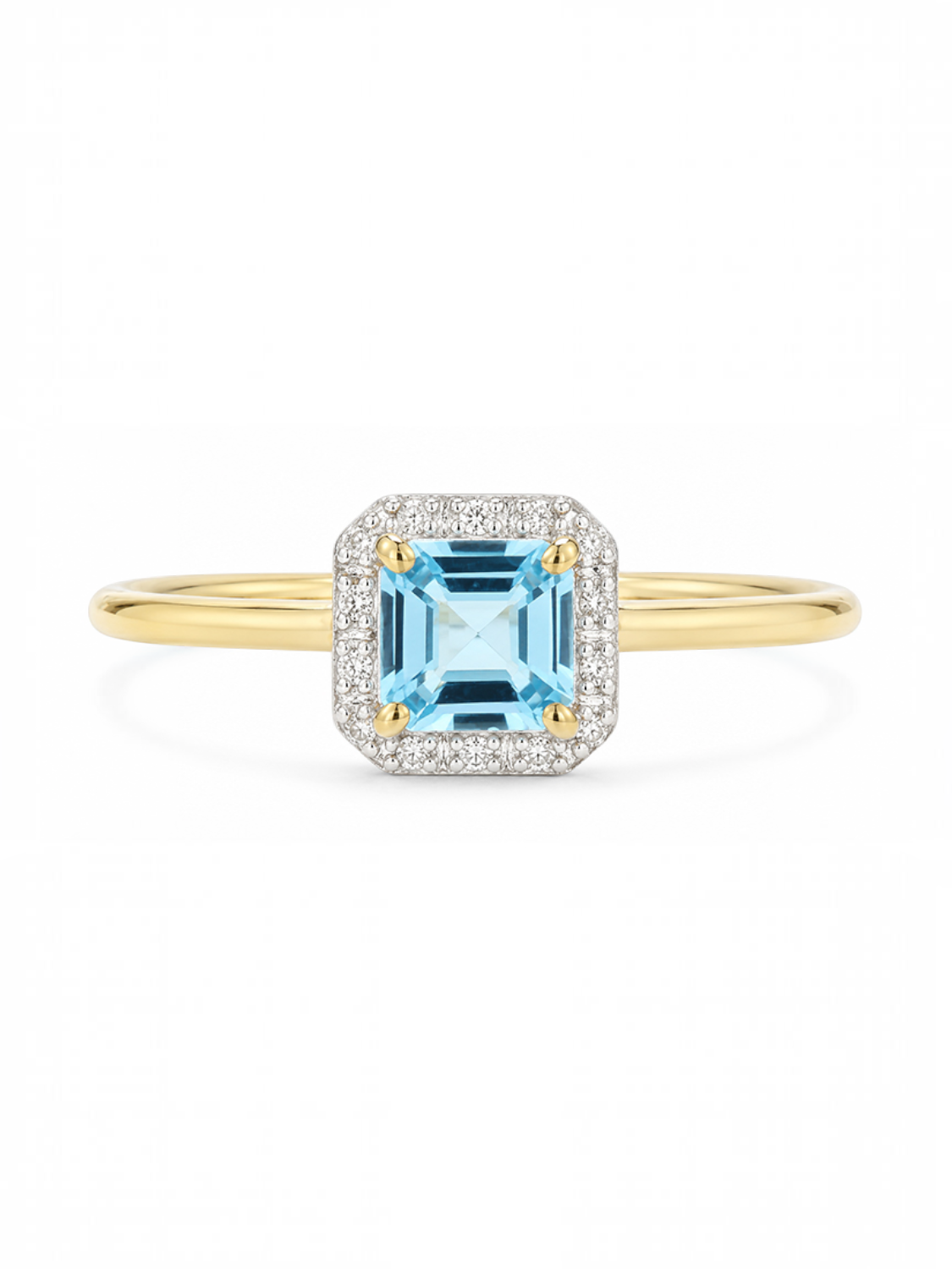 Ring, mit Blautopas, 375 Gelbgold