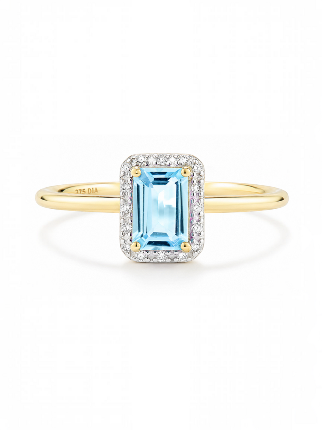 Ring, mit Blautopas, 375 Gelbgold