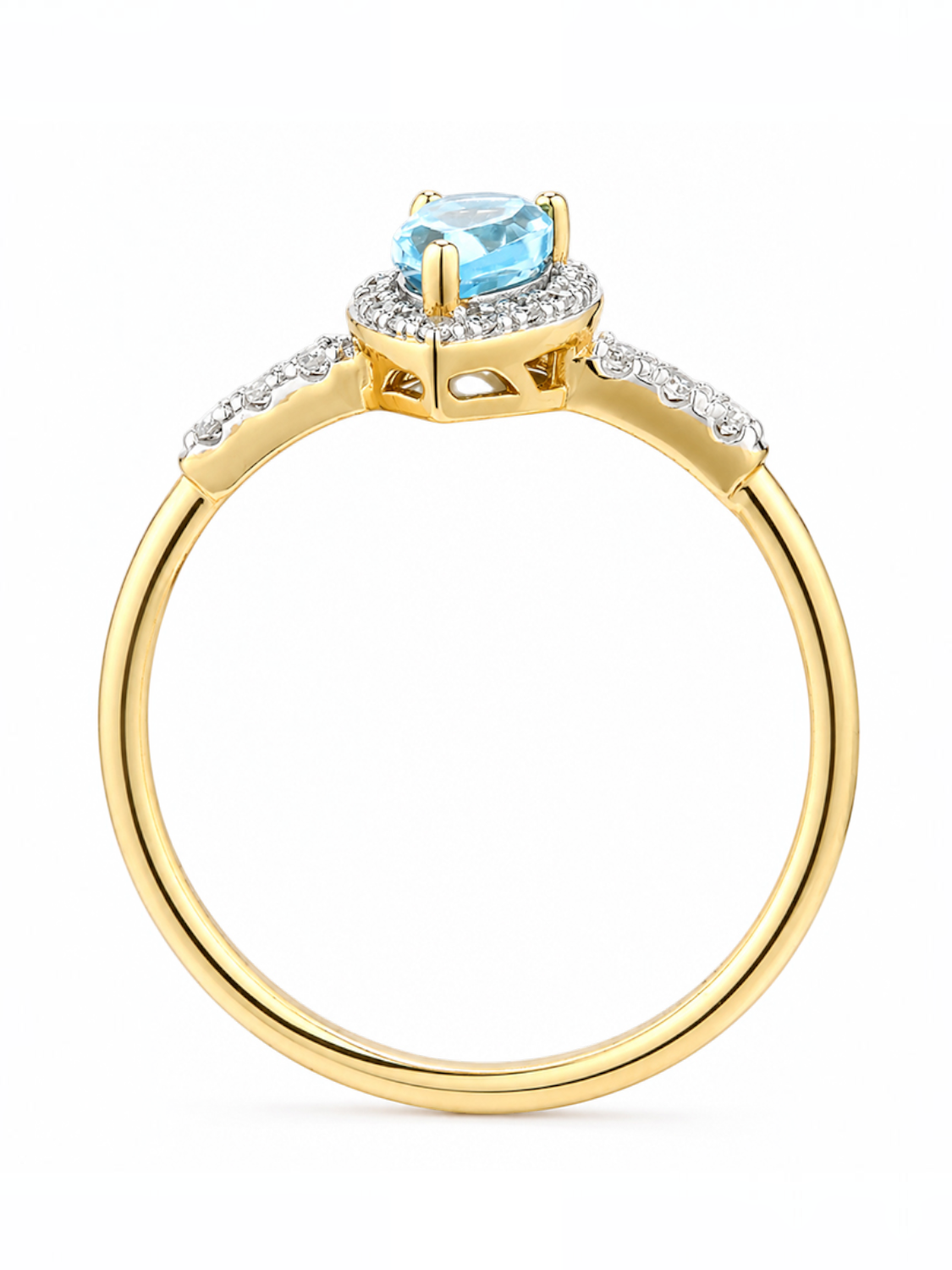 Ring, mit Blautopas, 375 Gelbgold