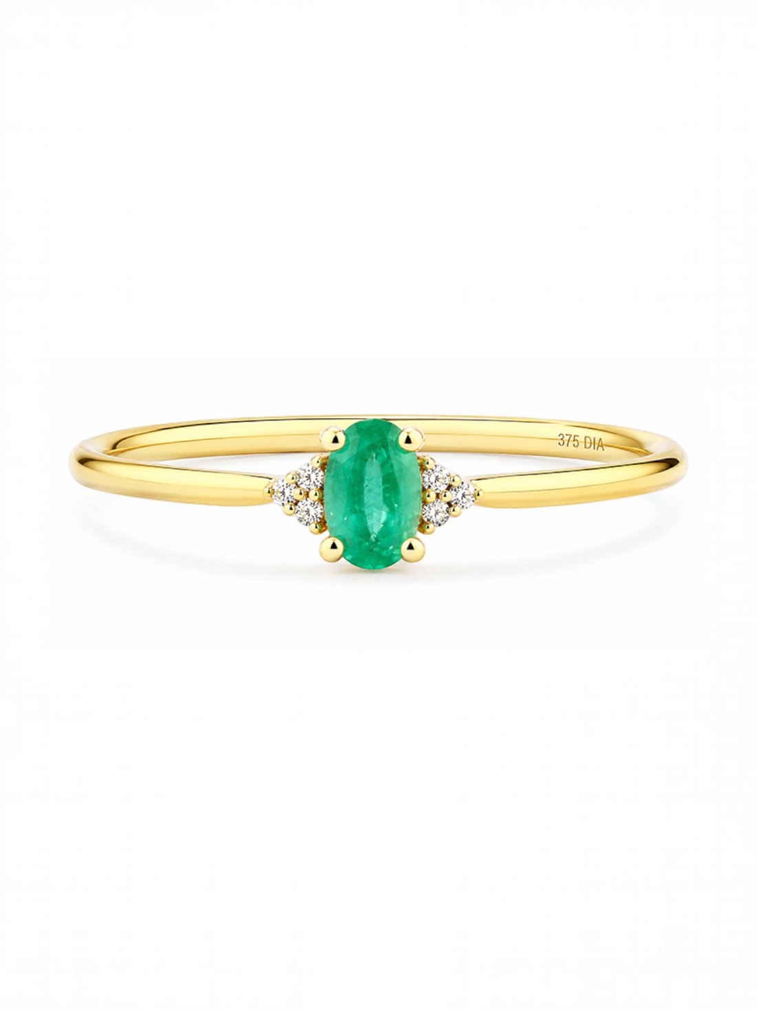 Ring, mit Smaragd, 375 Gelbgold