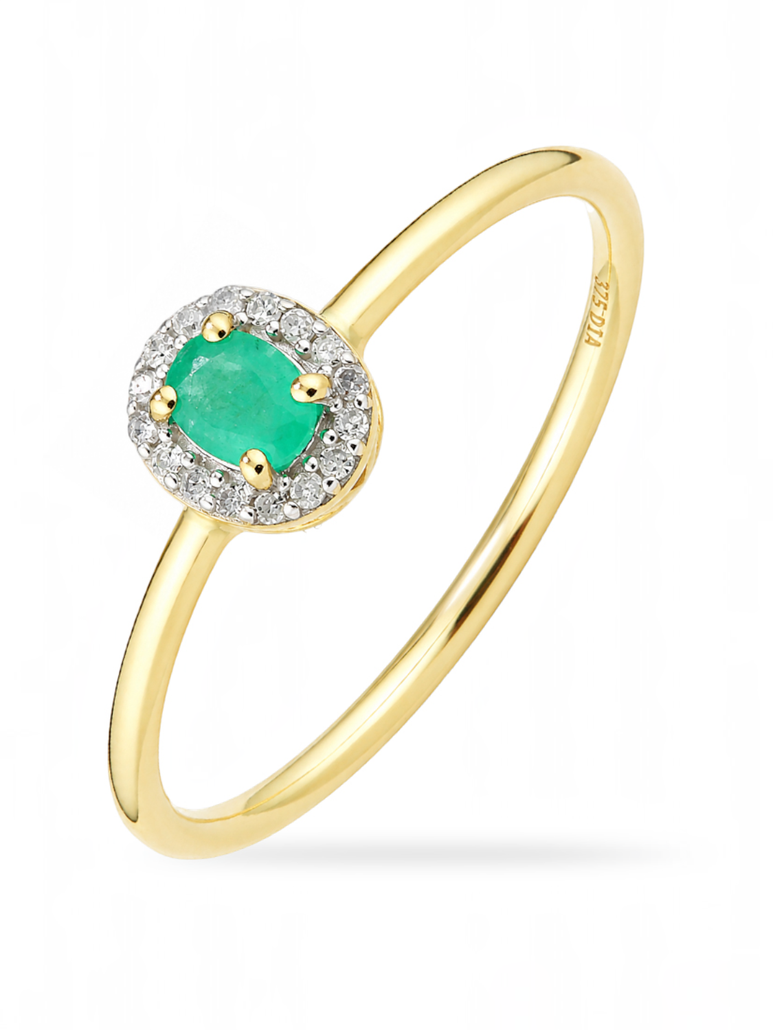 Ring, mit Smaragd, 375 Gelbgold