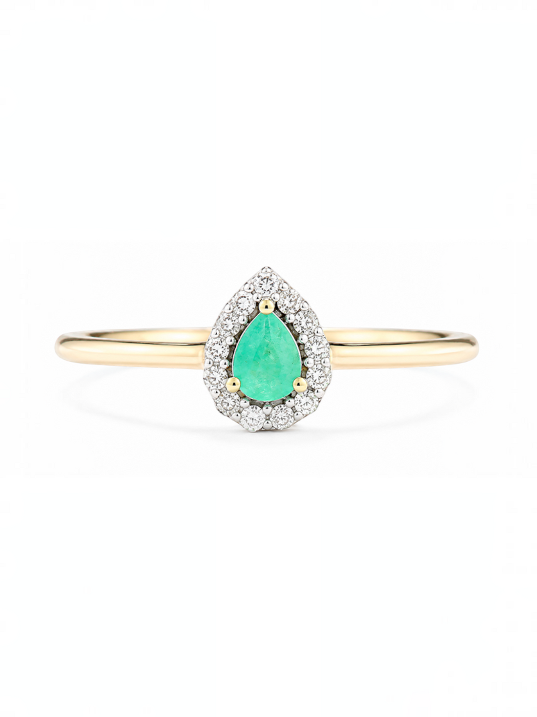 Ring, mit Smaragd, 375 Gelbgold