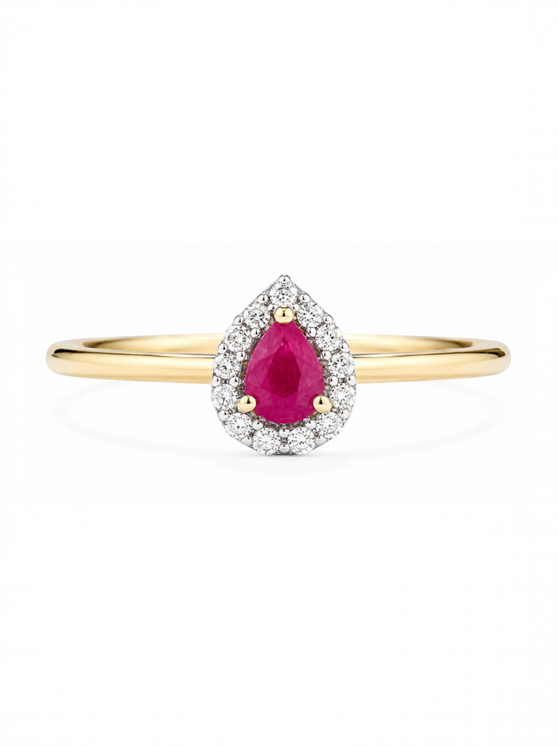 Ring, mit Rubin, 375 Gelbgold