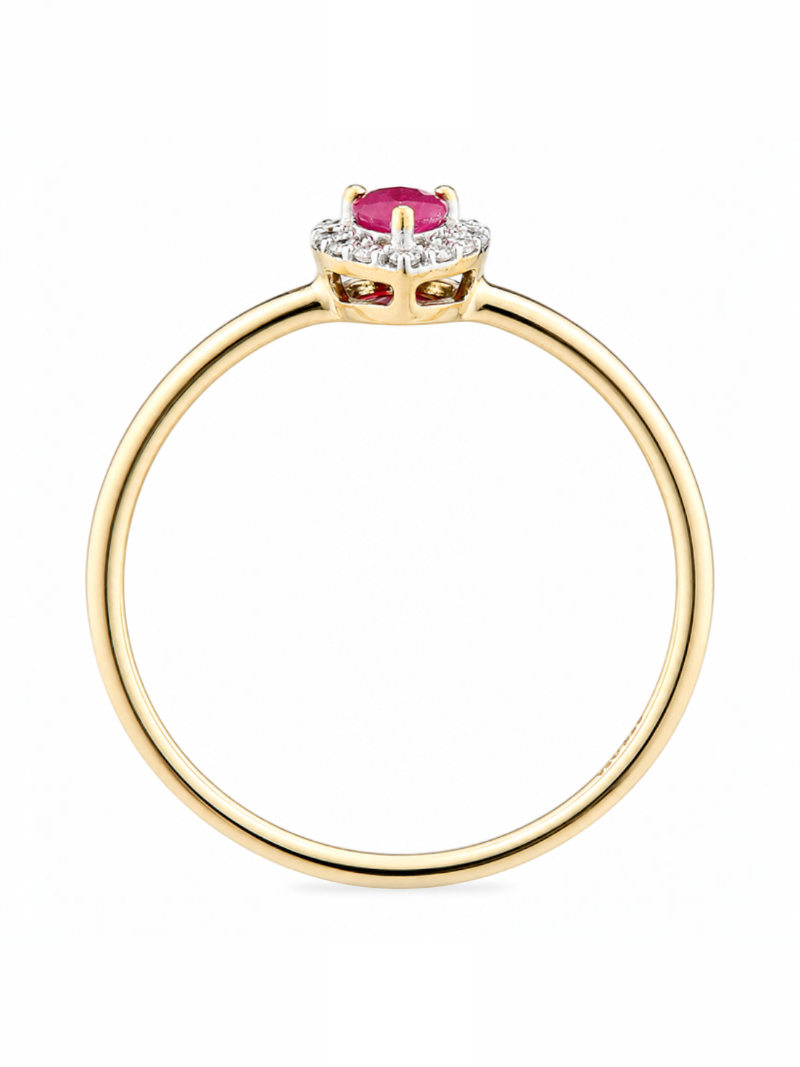Ring, mit Rubin, 375 Gelbgold
