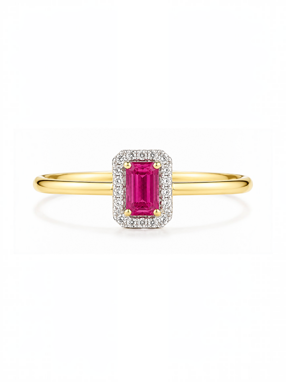 Ring, mit Rubin, 375 Gelbgold