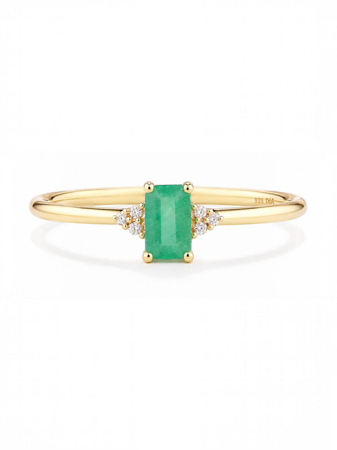 Ring, mit Smaragd, 375 Gelbgold