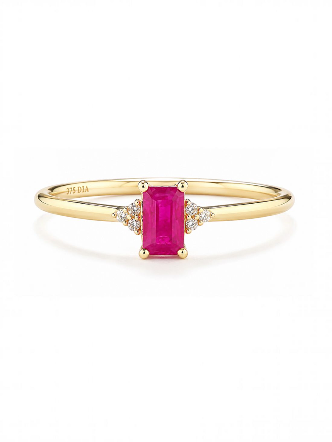 Ring, mit Rubin, 375 Gelbgold