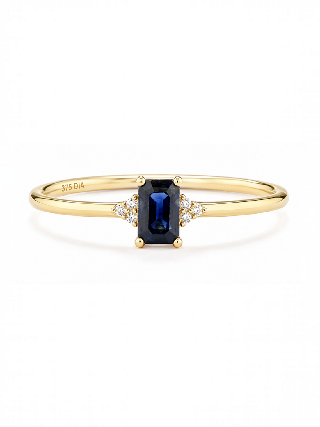 Ring, mit Saphir, 375 Gelbgold