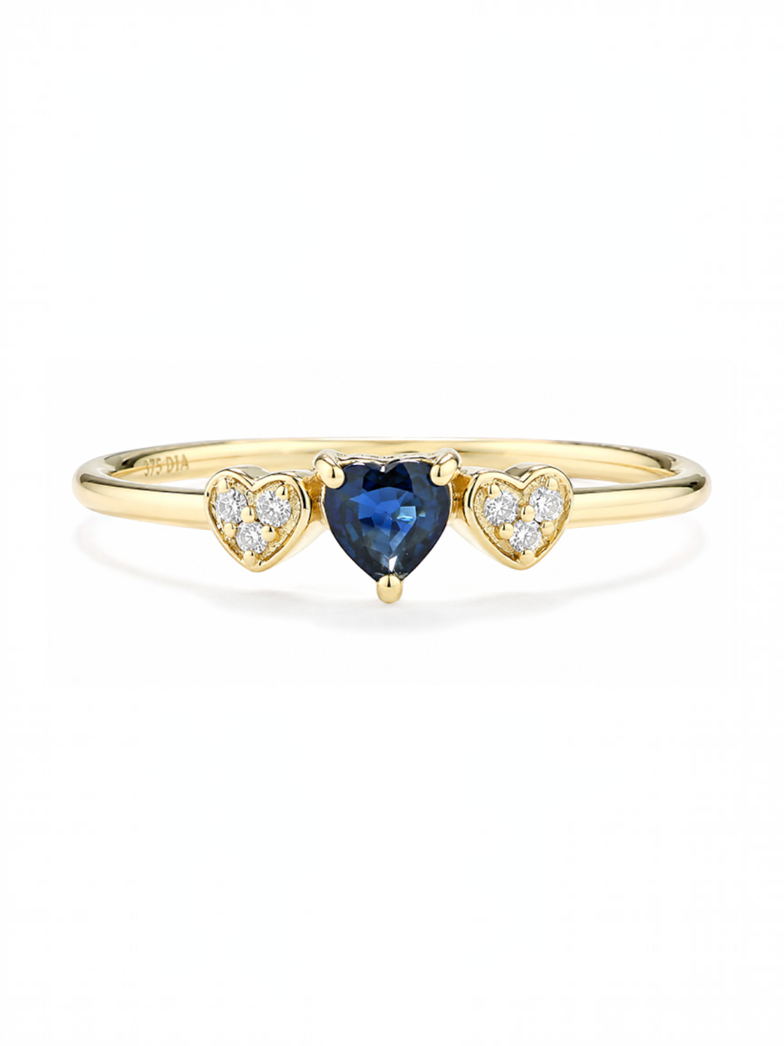 Ring, mit schwarzer Saphir, 375 Gelbgold