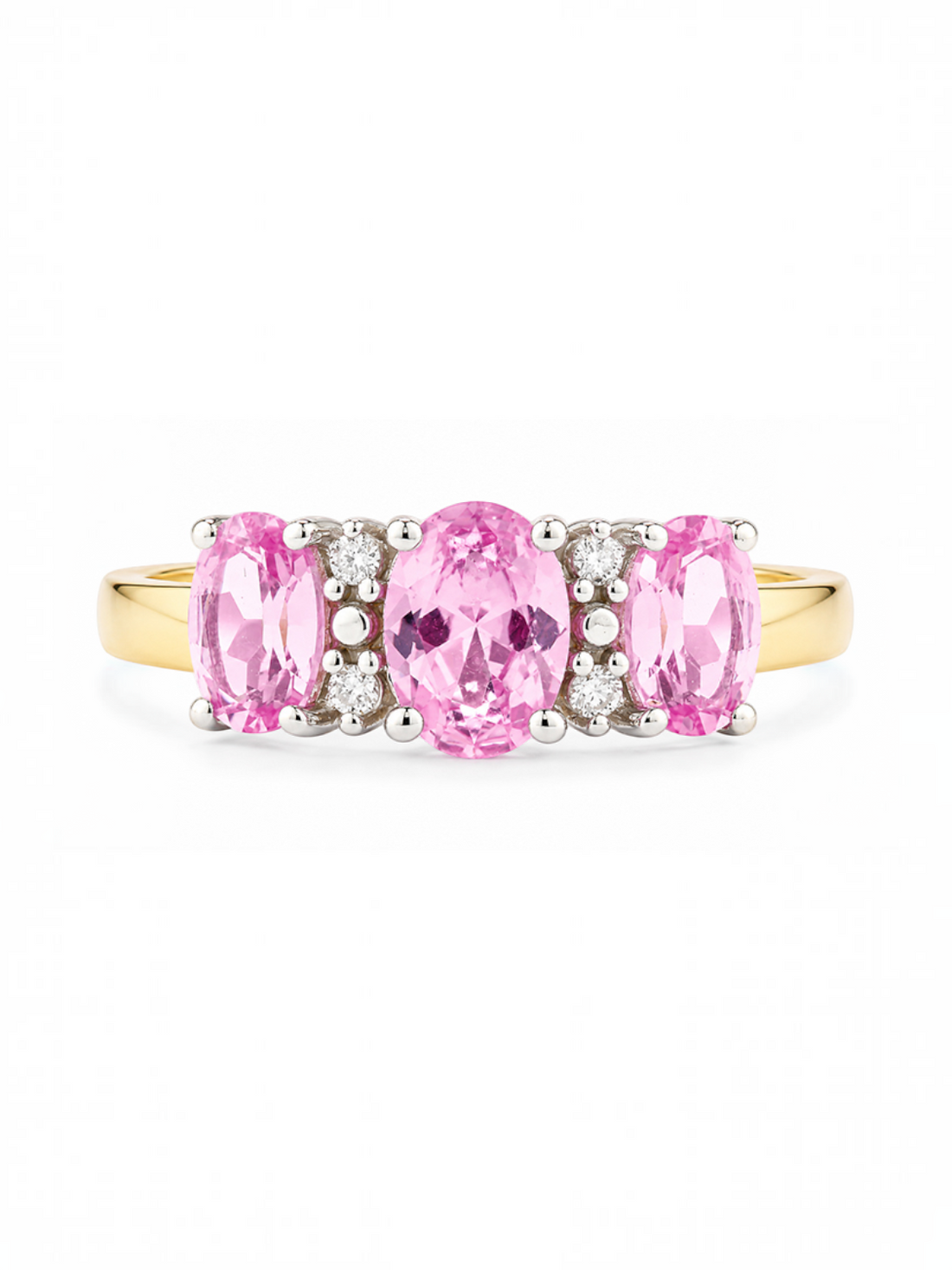 Ring, mit synth. Saphir, 375 Gelbgold