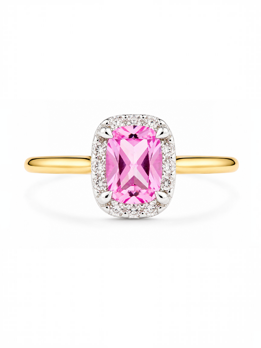 Ring, mit synth. Saphir, 375 Gelbgold