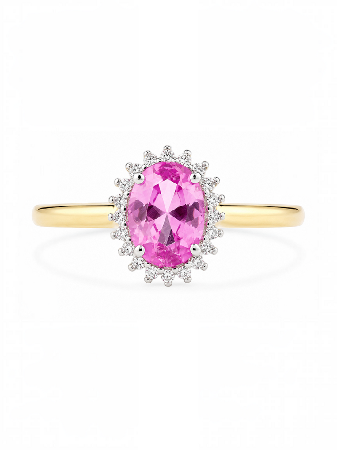 Ring, mit synth. Saphir, 375 Gelbgold