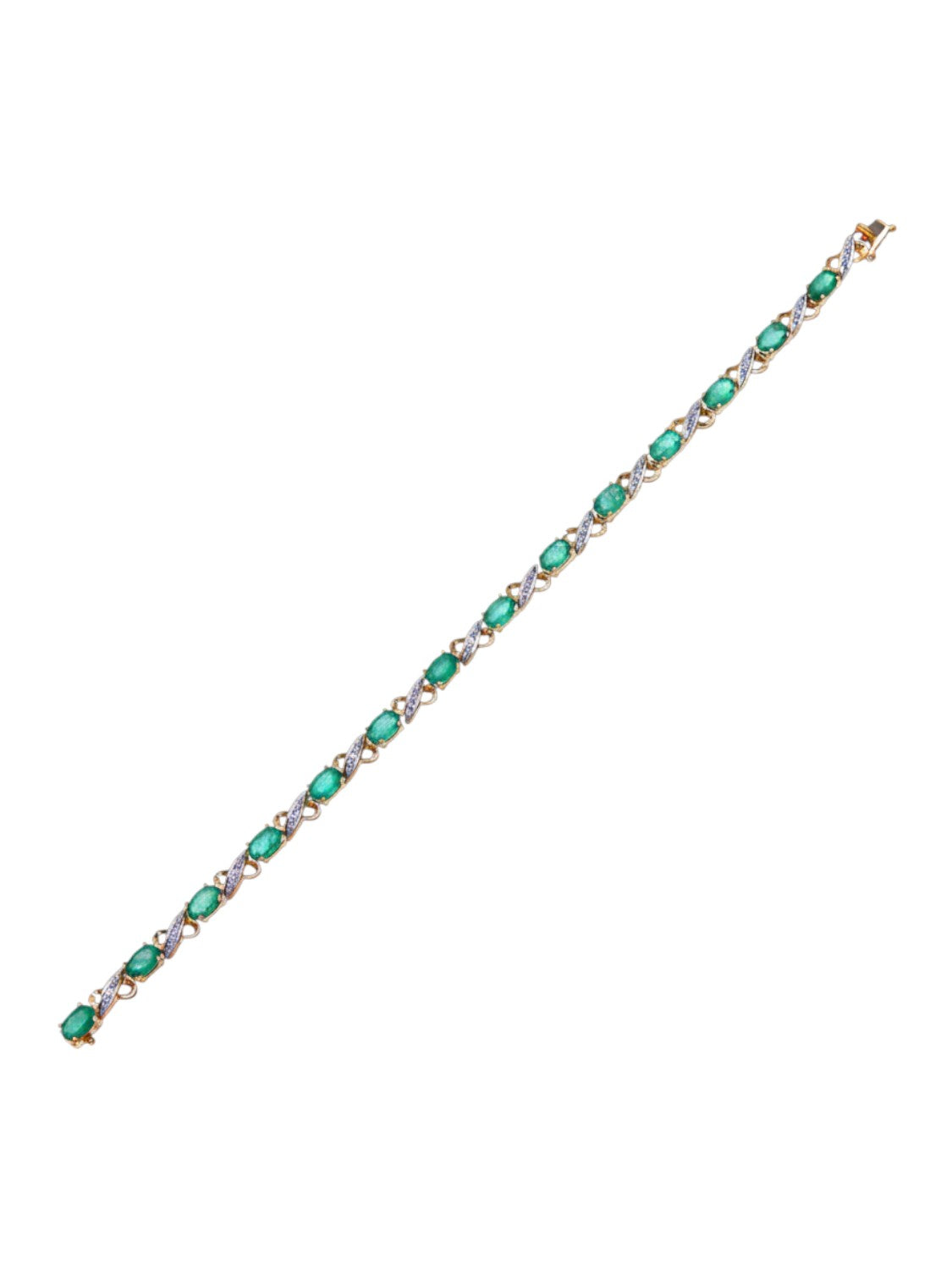 Armband aus 375 Gelbgold mit Diamant mit Smaragd