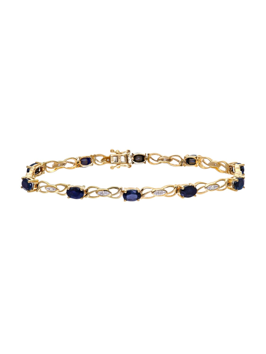 Armband aus 375 Gelbgold mit Diamant mit Saphir