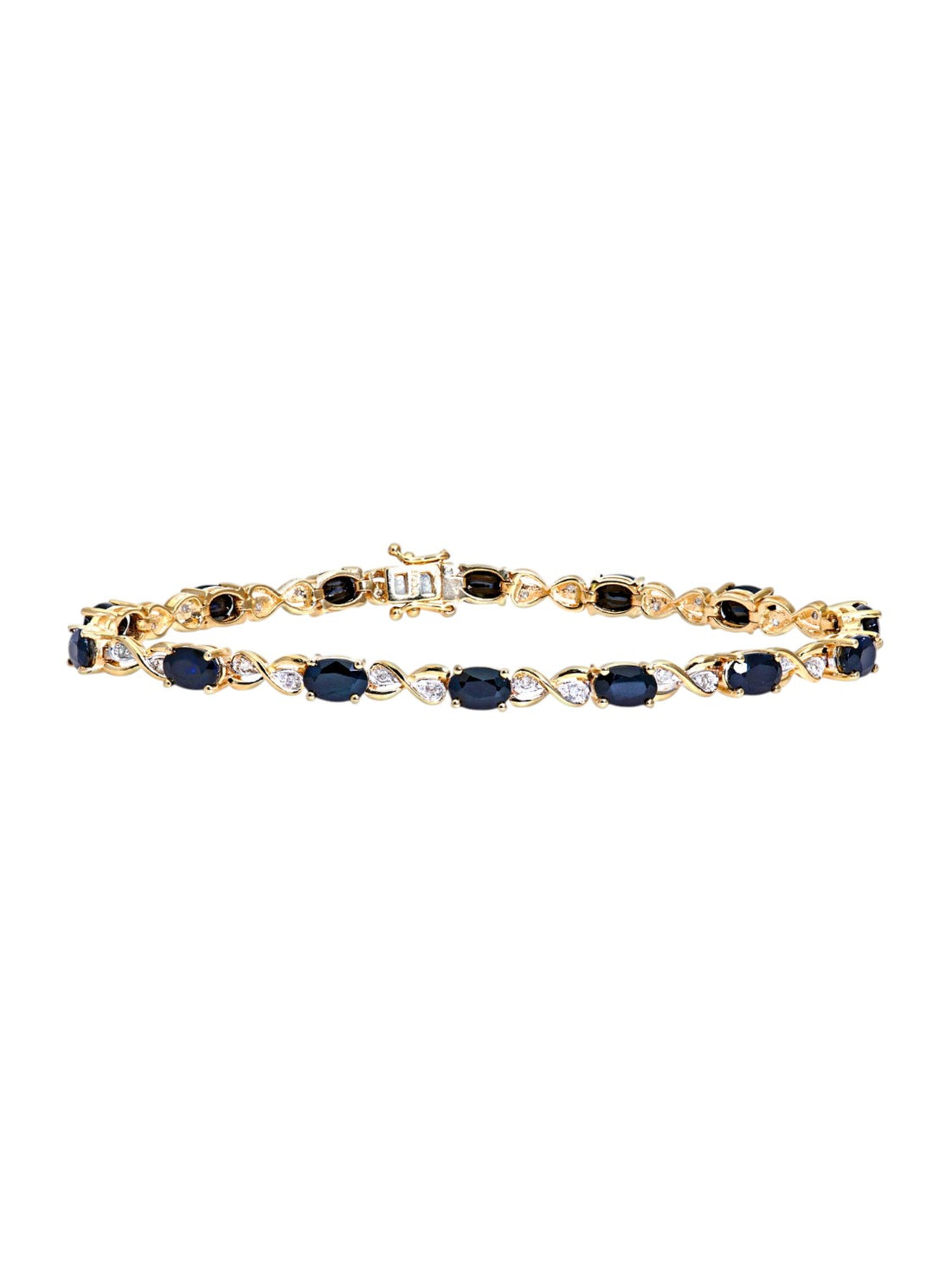 Armband aus 375 Gelbgold mit Diamant mit Saphir Infinity-Design