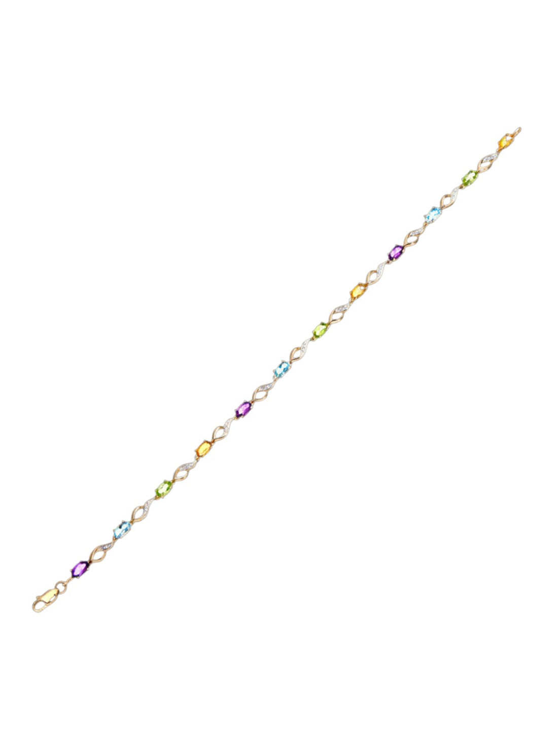 Armband aus 375 Gelbgold mit Diamant mit Amethyst