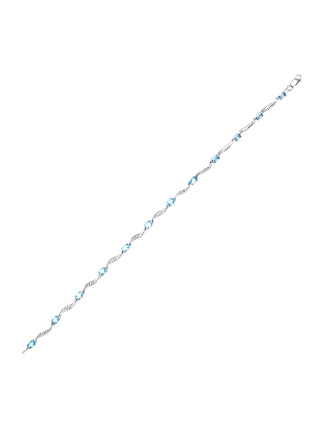 Armband aus 375 Weißgold mit Diamant mit Topas