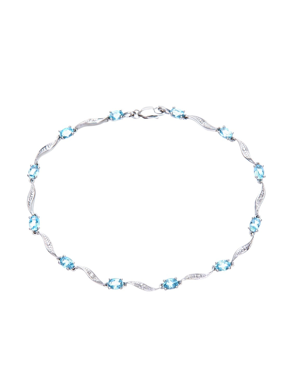 Armband aus 375 Weißgold mit Diamant mit Topas