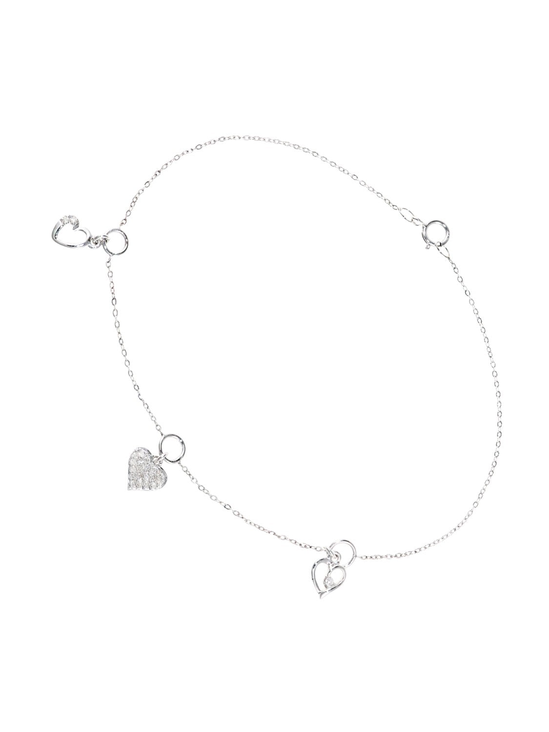 Armband aus 375 Weißgold mit Diamant Herz-Design