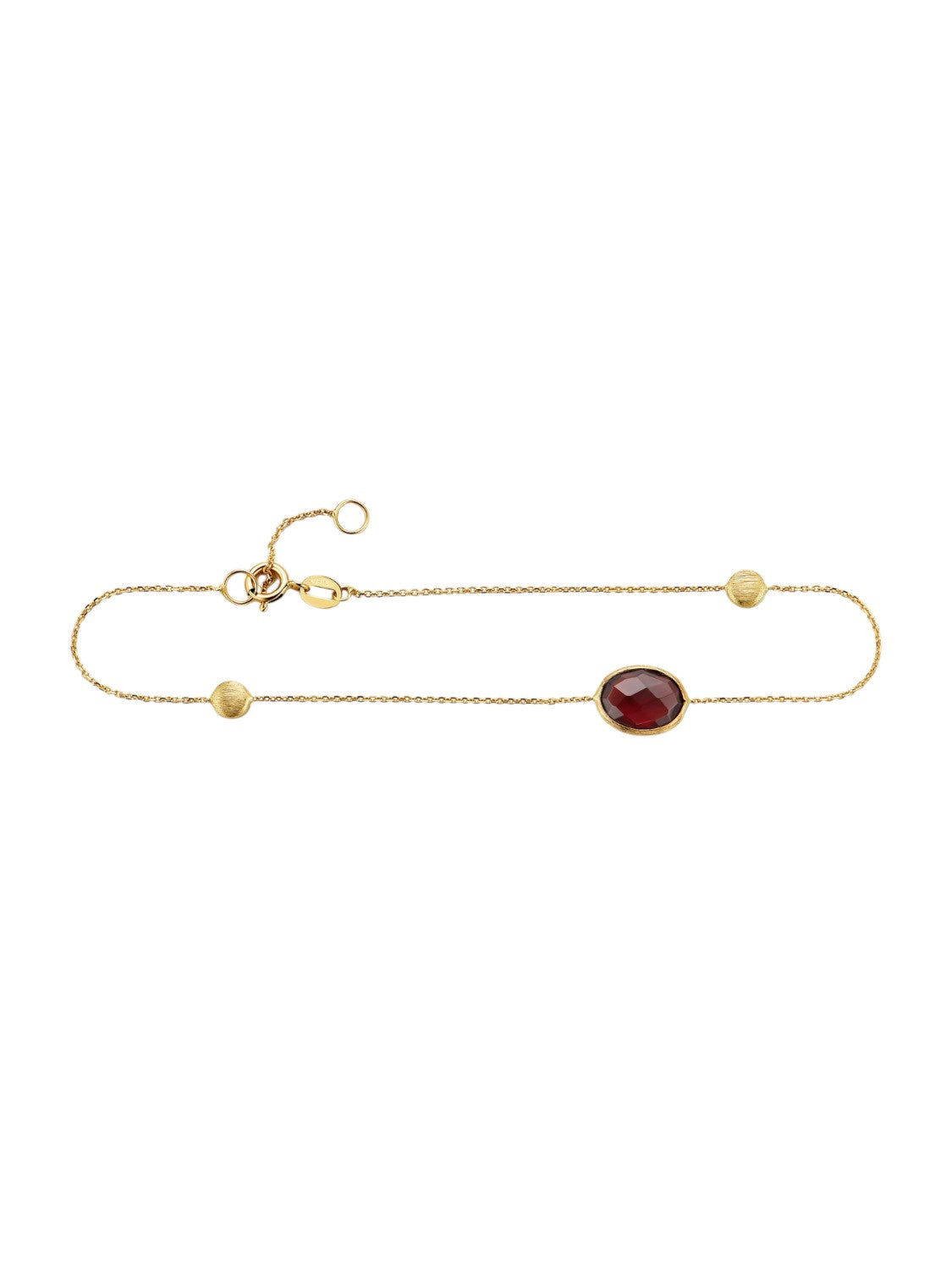 Armband aus 585 Gelbgold mit Granat